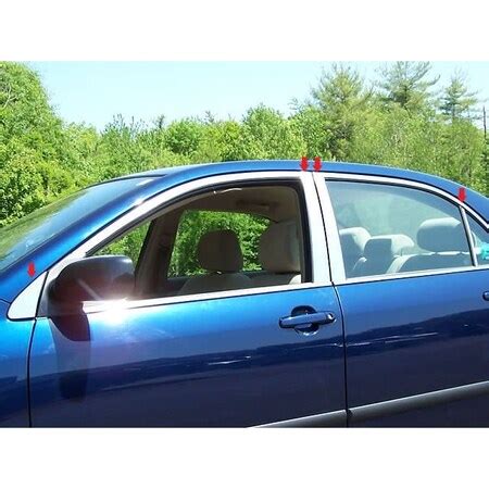 Qaa Stainless Steel Pillar Trim 8Pc Fits 2003-2008 Toyota Corolla ...