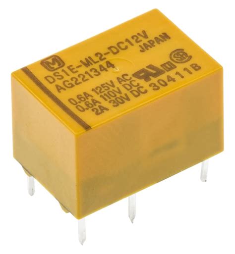 DS1E-ML2-DC12V Panasonic | Panasonic PCB Mount Latching Signal Relay ...
