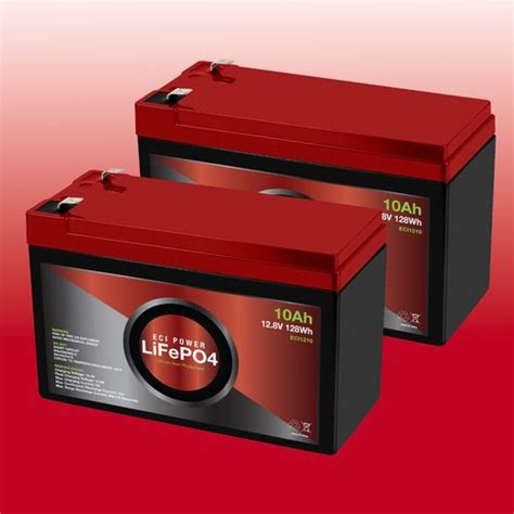 ECI Power 2 Pack: 12V 10Ah LiFePO4 Lithium Iron Phosphate Deep India | Ubuy