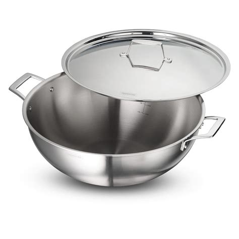 Aeion 40cm Stainless Steel Tri-Ply Extra Deep Kadai with SS Lid - 14.3