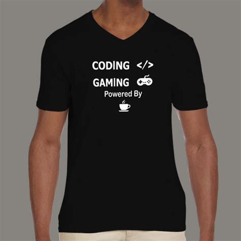 Coding And Gaming Powered By Coffee Programming T-Shirt For Men – TEEZ.in
