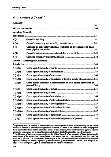 Elements Of Crime Rome Statute