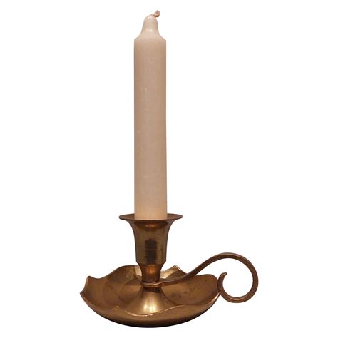 Vintage Brass Scalloped Chamberstick candle holder candlestick, 1940s ...