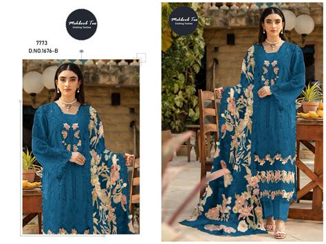 MEHBOOB TEX DESIGN NO - 1676 BC PURE COTTON HEAVY SELF EMBROIDERED ...
