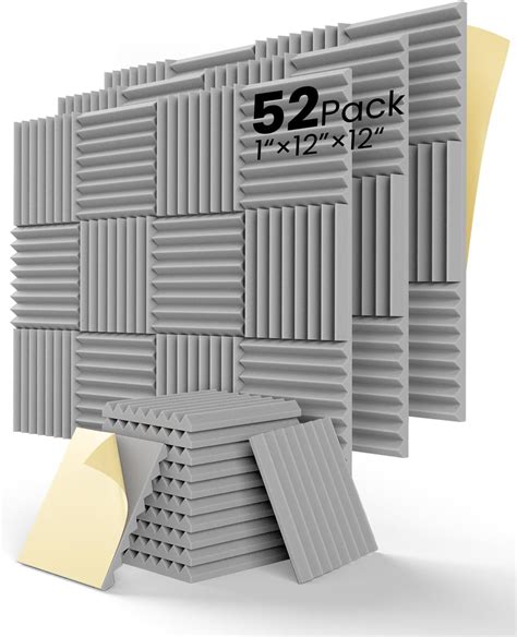 Amazon.com: 52 pack Acoustic Panels Self-Adhesive Upgrade, 1" X 12" X ...