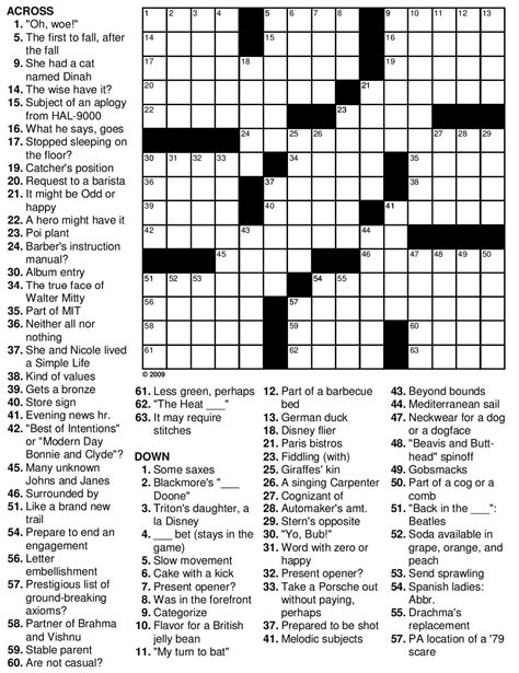 Printable Easy Crossword Puzzles - Printable JD