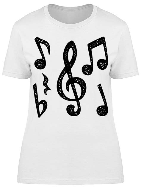 Set Of Music Notes T-Shirt Women -Image by Shutterstock, Female Small ...