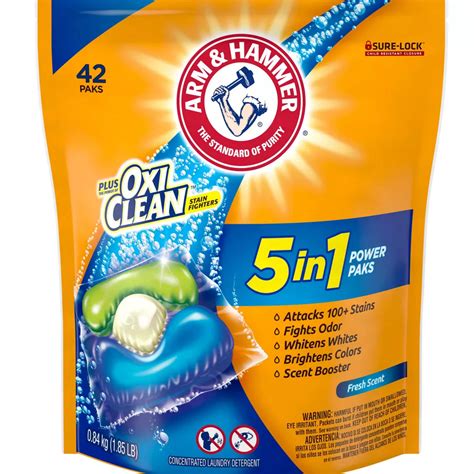 Arm & Hammer Plus Oxiclean 5-in-1 Laundry Detergent Power Paks ...