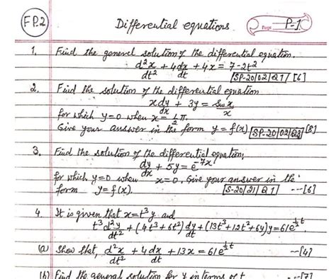 AS-LEVEL FURTHER MATHEMATICS (9231) – DIFFERENTIAL EQUATIONS ...
