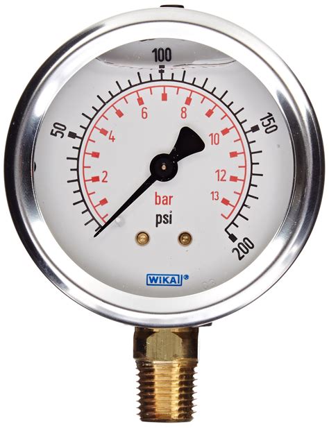 Buy WIKA 9692032 Industrial Pressure Gauge, Liquid/Refillable, Copper ...