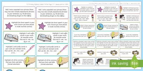 Editable Year 5 Writing Feedback: Extension and Challenge Stickers