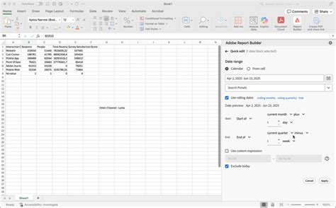 Selección De Un Rango De Datos En Report Builder | Adobe Customer ...