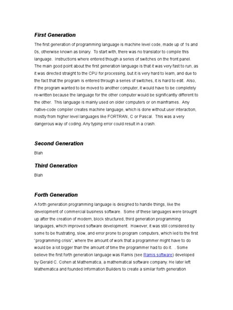 First Generation | PDF | Computer Programming | Computer Program