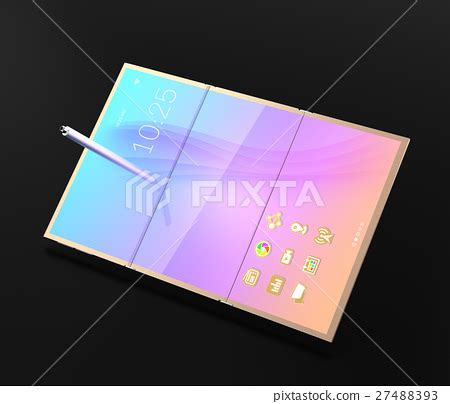 Image to be used as a tablet PC with foldable... - Stock Illustration ...