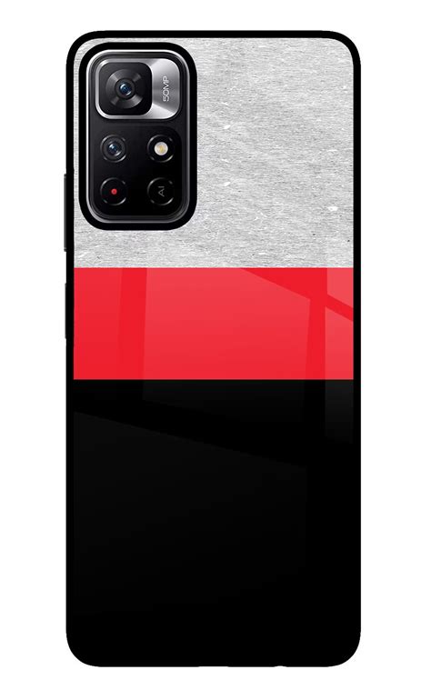 Buy Now Tri Color Pattern Glass Case for Poco M4 Pro 5G Online | Casekaro