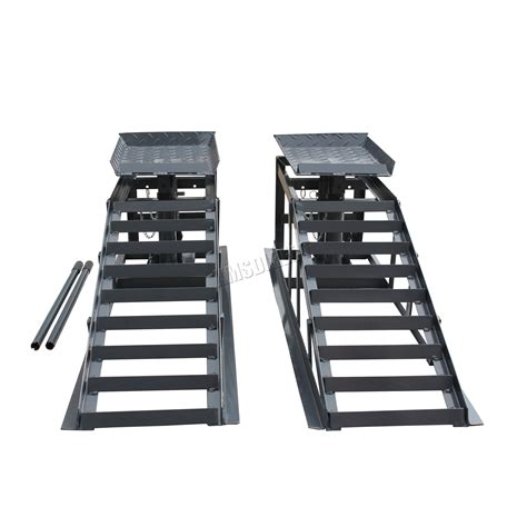 SwitZer Metal Vehicle Car Ramp Lift With 2 Ton Hydraulic Jack 1 Pair ...