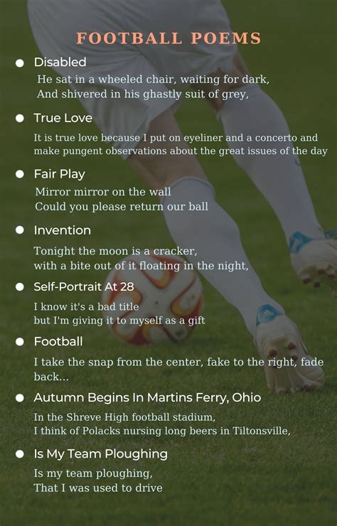 Football Poems - Best Poems For Football