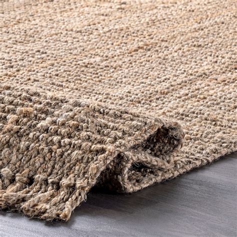 nuLOOM Natura 9 X 12 (ft) Jute Natural Indoor Solid Area Rug NCCL01 ...