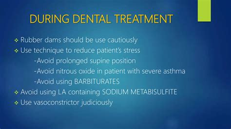 Dental management of asthmatic patient | PPTX