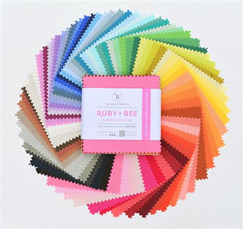 Windham Fabrics Heather Ross and Annabel Wrigley Ruby + Bee Solids Charm Pack - Sewtopia