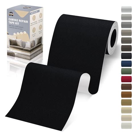 Canvas Repair Tape Self Adhesive, Black Fabric Patches for furniture ...