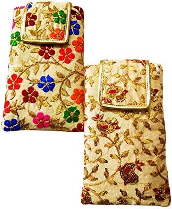 Avanti Creation Flower Pattern Ethnic Mobile Pouches for Women with ...