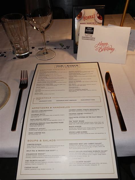 Menu at Oak & Ember Steakhouse, Stuart