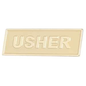 Badge-Usher-Pin Back-Rectangle-Brass : Amazon.in: Office Products