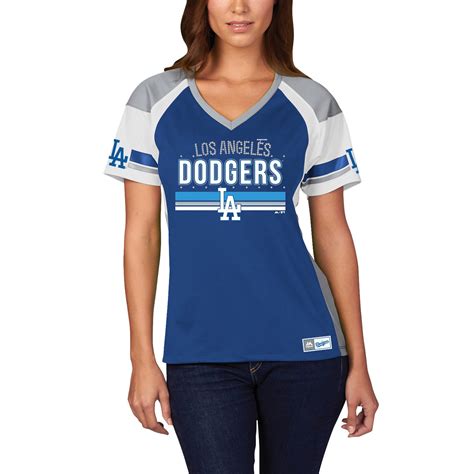 Women's Los Angeles Dodgers Majestic Royal Glowing Play Fashion T-Shirt