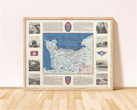 Old Map of D Day Landings in Normandy, 1944 / Map of Normandy, Vintage ...