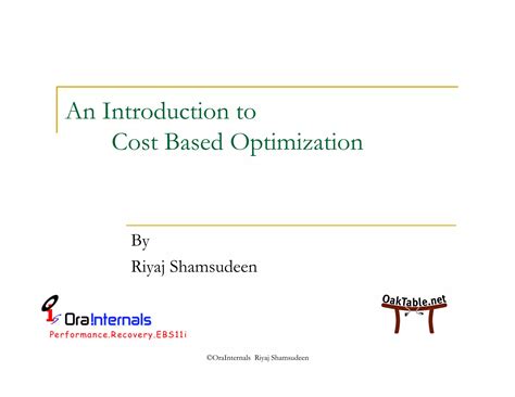 Demystifying cost based optimization | PPT