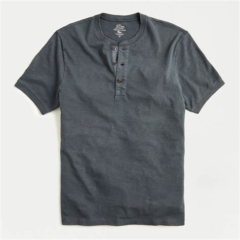 J.Crew Garment-dyed Slub Cotton Short-sleeve Henley in Black for Men - Lyst