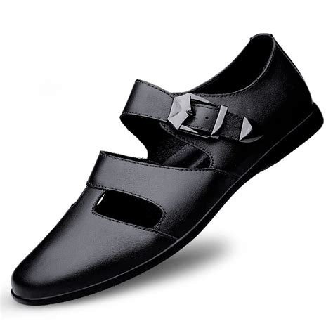 Mens Black Dress Sandals