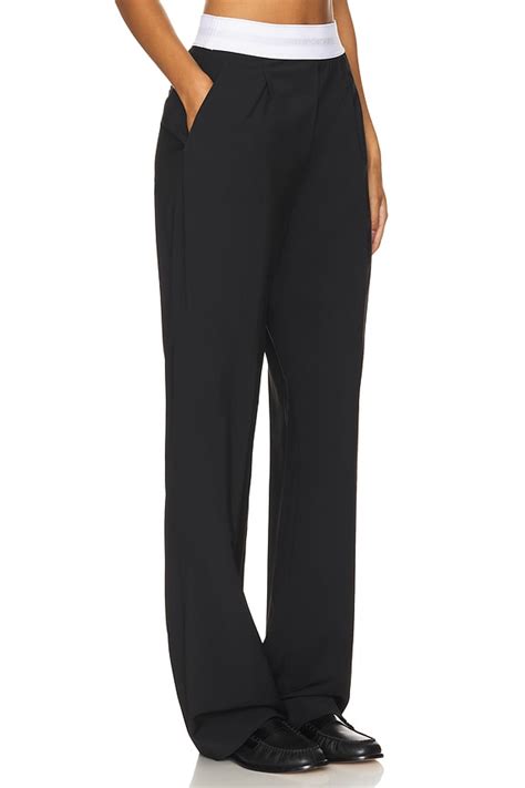 Alexander Wang High Waisted Pleated Pant With Logo Elastic in Black ...