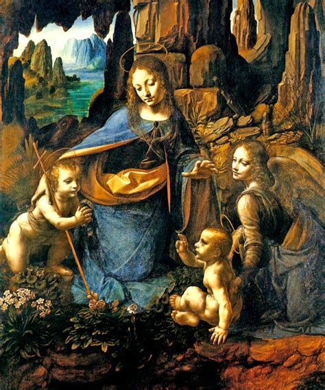 The Virgin of the Rocks Child and Angels Painting by Leonardo Da Vinci Repro - Etsy - who painted virgin of the rocks