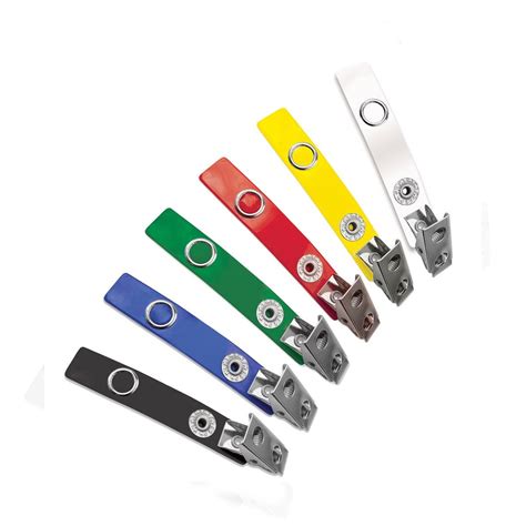 5 Pack ID Badge Strap Clips Metal Bulldog Name Tag Holder W/ Yellow ...