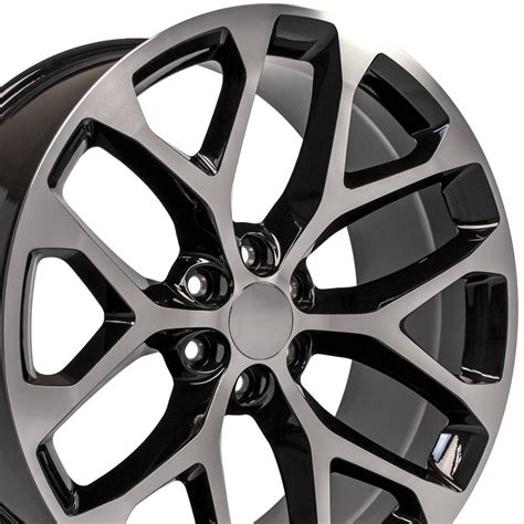 24-inch Black Machined Rims fit Chevrolet Silverado - CV98 24x10 ...