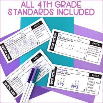 4th Grade Math Exit Tickets #MarchMathness by That One Cheerful Classroom