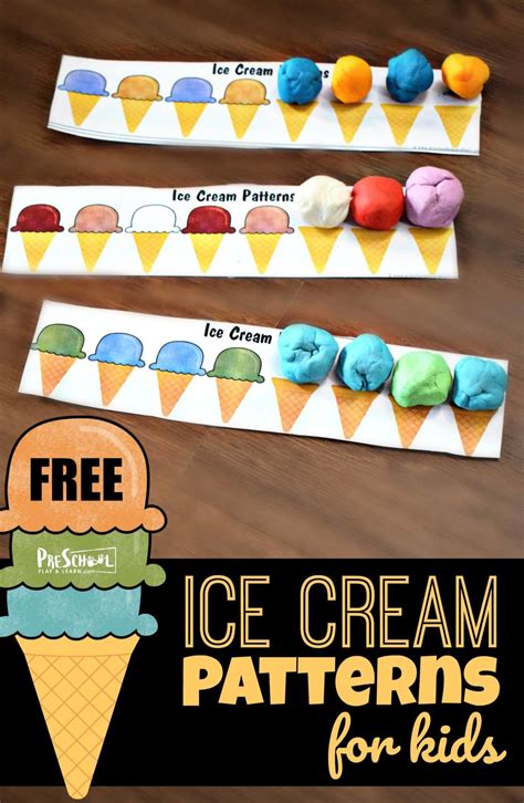Playdough ice cream patterns printable for kids – Artofit