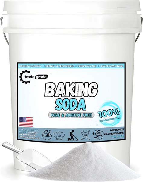 Amazon.com : TradeGrade 100% Pure Baking Soda Powder – 45 lb Bucket ...