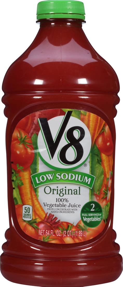 Amazon.com : V8 100% Vegetable Juice, Original Low Sodium, 64 Ounce ...