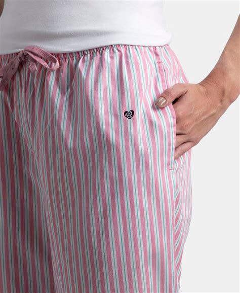 Buy Super Combed Cotton Woven Fabric Relaxed Fit Striped Pyjama with ...