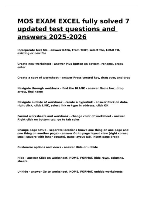 MOS Excel Test Practice 的图像结果