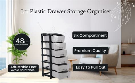 RUBOXA 3 Layer Collapsible Multipurpose Plastic Drawer Organiser ...