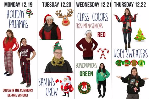 Holiday Dress Up Week Student Council Poster High School Dress up Days ...