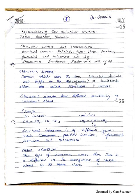 Organic module 5 isomerism handwritten - 5 - Chemistry - Studocu