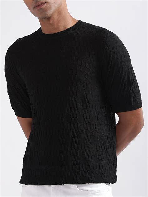 Shop Antony Morato Black Self Slim Fit Sweater Online – Iconic India