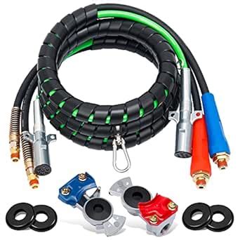YiaChuii 12ft 3 in 1 ABS & Power Air Line Hose with Glad Hands & 4 Glad ...