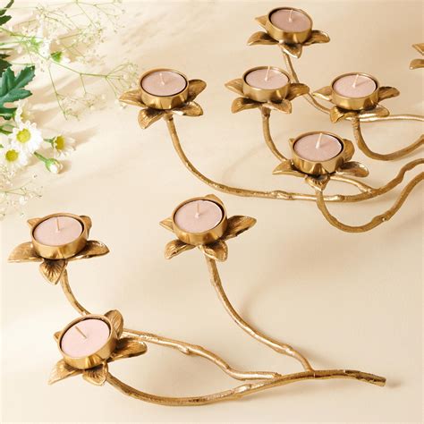 Buy Hoovu Metal Floral Multi T-Light Holders from Home Centre at just ...