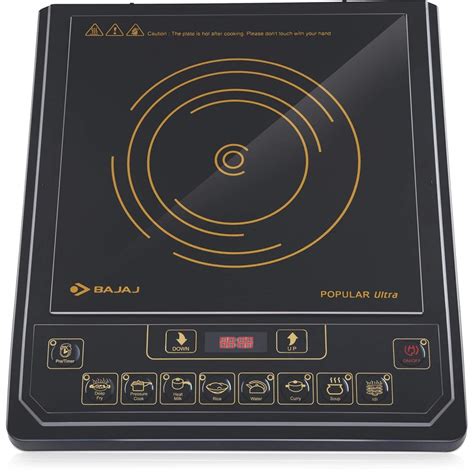 Bajaj Popular Ultra 1400W Induction Cooktop with Pan Sensor (Black ...